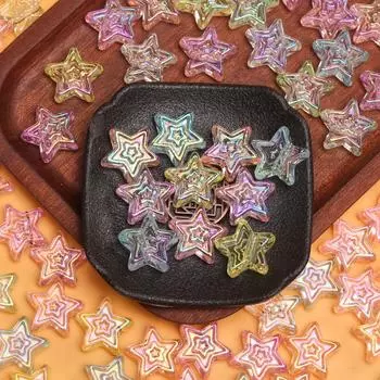 10 шт. 20 мм акриловые прозрачные бусины с УФ-покрытием в виде пентаграммы, креативная подвеска со звездой, сделай сам, ювелирные аксессуары, материал фиолетовый