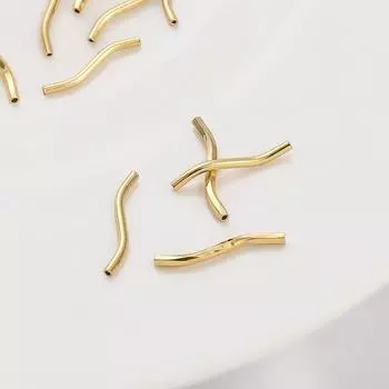 10 шт. 20 мм медные S-образные бусины-трубки, подвески для браслета, ожерелья, сережек, DIY изготовления ювелирных изделий 2x20m 10pcs/bag