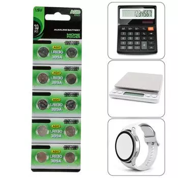10 шт/20 шт AG10 LR1130 батарейки-таблетки 1,55 В долговечные щелочные батарейки-кнопки для калькуляторов и игрушек A