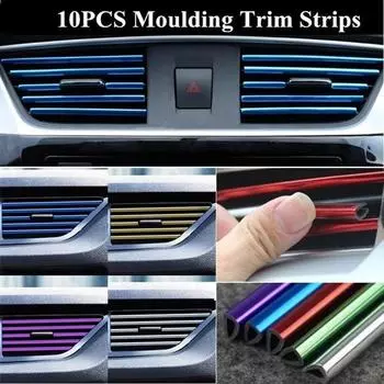 10 шт., 20 см, автомобильный кондиционер, украшение на выходе, U-образная форма, защитные внутренние полоски «сделай сам» зелёный