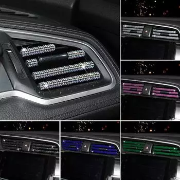 10 шт. 20 см блестящие автомобильные вентиляционные отверстия декор кондиционер алмазные стразы авто украшения полоса отделка автомобильные аксессуары для женщин