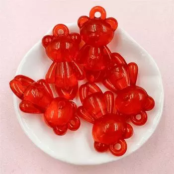 10 шт. 21*39,5 мм «сделай сам» для производства ювелирных изделий, кулон из бисера, акриловый стоячий медведь, модный материал ручной работы красный