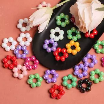 10 шт. 21,7*8,2 мм 9 цветов акриловые бусины-цветы круглые свободные бусины для ожерелий браслетов изготовление ювелирных изделий красный