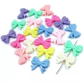 10 шт. 23*29 мм 8 цветов кремовый плоский бант свободные бусины для изготовления ювелирных изделий своими руками кулон ожерелье браслет ювелирные аксессуары 23*29mm 10PCS бежевый