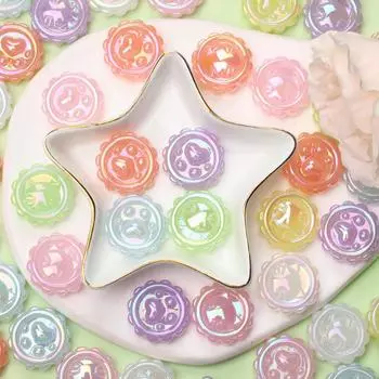 10 шт. 23,5 мм браслет ожерелье изготовление свободных бусин акриловые материалы кошачьей лапы материалы ручной работы DIY ювелирные аксессуары ожерелье браслет DIY фиолетовый