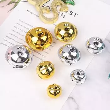 10 шт. 24/30/35/40 мм колокольчик звенящий золотой/серебряный кулон на рождественскую елку украшения украшения своими руками рождественские поделки аксессуары