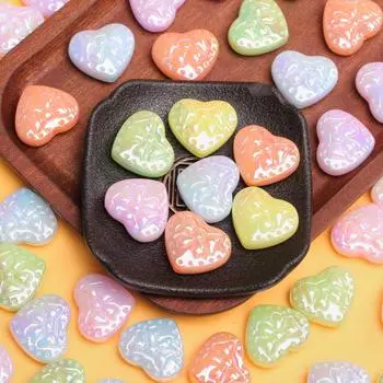 10 шт. 25*21,2 мм ярких цветов, модные акриловые сердечки-разделители, свободные бусины, ожерелье, серьги «сделай сам», аксессуары из материала с отверстием зелёный