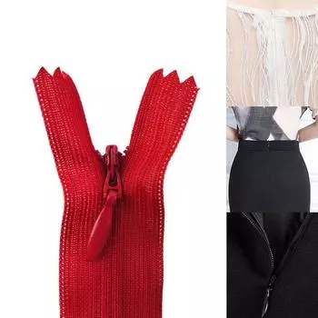 10 шт., 25-60 см #3, нейлоновые потайные молнии с закрытым концом, невидимые молнии для шитья, для портного 25cm красный