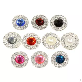 10 шт., 25 мм, разные цвета, акриловые пуговицы со стразами, украшение с плоской задней частью, приглашение «сделай сам»