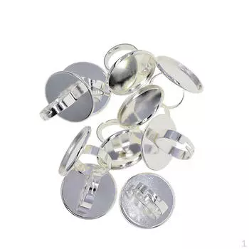 10 шт., 25 мм, регулируемая основа для колец, пустые настройки, круглая рамка для колец, идеально подходит для кабошонов