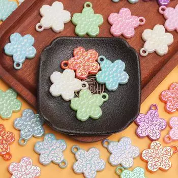 10 шт. 26,4*30,5 мм акриловые бусины в форме цветка в форме сердца для самостоятельного изготовления ювелирных изделий, аксессуаров для ожерелья, брелока, материала для изготовления белый