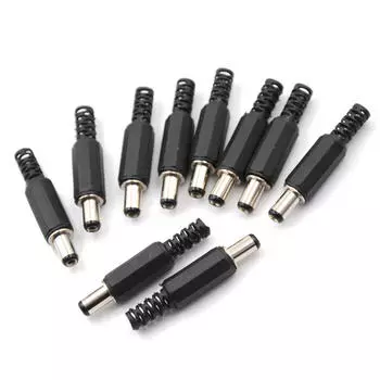 10 шт. 2,1 мм х 5,5 мм штекер постоянного тока, разъем, черная пластиковая крышка 5.1mmx2.1mm