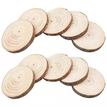 10 шт. / 2-2,5 дюйма необработанные деревянные срезы, натуральные круглые деревенские деревянные срезы подставки из сосны для свадебного украшения Крис Other&Other светло-коричневого