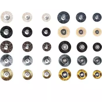 10 шт., 2,34 мм, отверстие для стоматологической лаборатории, щетка для полировки, колесо, вращающиеся инструменты, низкая скорость, хвостовик HP, шерсть, коза хлопок, черная полировка White goat hair 19mm