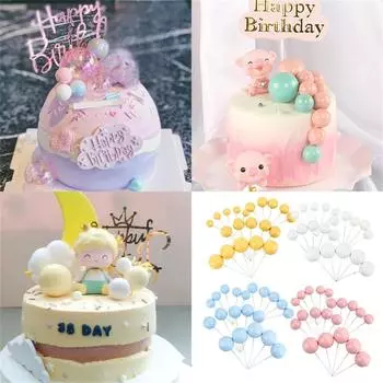 10 шт. 2-3 см шарик для торта, украшение на торт золотого и синего цвета, сделай сам, украшения для торта, свадьба, дети, день рождения, вечеринка, флаг для кекса на детском празднике L синий