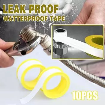 10 шт., 2 м/рулон, ПТФЭ, лента для водопроводных труб, безмасляный ремень, уплотнительная лента, фитинговая уплотнительная лента с резьбой, обустройство дома, практические инструменты, сантехника 10Pcs