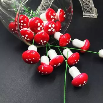 10 шт. 2 см пенопластовый завод мини искусственный гриб DIY сад бонсай декор реквизит
