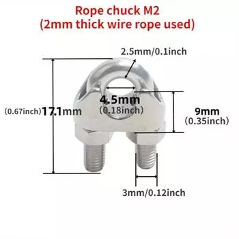 10 шт. 304 нержавеющая сталь тросовый зажим U-образный зажим замок крепит прочный двойной зажим нержавеющая сталь зажим 10pcs-M2 серебряный
