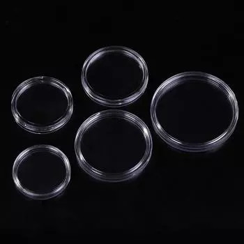 10 шт. 30-46 мм прозрачный круглый держатель для монет коробка для хранения капсул коллекция витрины кольцевые защитные коробки контейнеры 40mm
