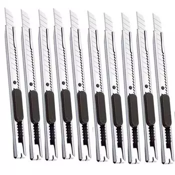 10 шт. 30 60 градусов выдвижной канцелярский нож 9 мм лезвие универсальный нож из углеродистой стали самоблокирующийся дизайн режущие инструменты картон для обоев