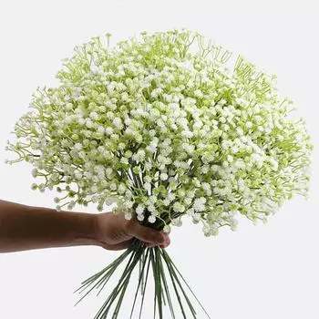 10 шт., 30 головок, 29 см, искусственные цветы BabysBreath, пластиковая гипсофила, сделай сам, цветочные букеты, композиция для свадьбы, украшения дома 10pcs