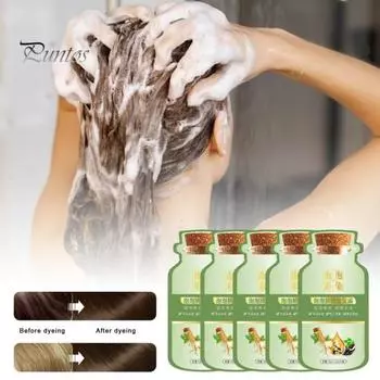 10 шт., 30 мл, пузырьковая краска для волос, нежный натуральный растительный экстракт, красящий шампунь для мужчин и женщин, ботаническая пена для крашения пузырьков чёрный