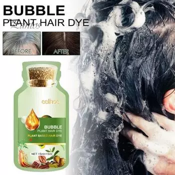 10 шт., 30 мл, пузырьковая краска для волос, нежный натуральный растительный экстракт, красящий шампунь для мужчин и женщин, ботаническая пена для крашения пузырьков B