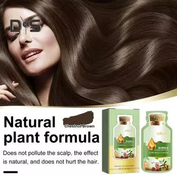 10 шт., 30 мл, пузырьковая краска для волос, нежный натуральный растительный экстракт, красящий шампунь для мужчин и женщин, ботаническая пена для крашения пузырьков D