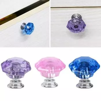 10 шт., 30 мм, K9, хрустальное стекло, цинковый сплав, ручки для дверного ящика шкафа фиолетовый