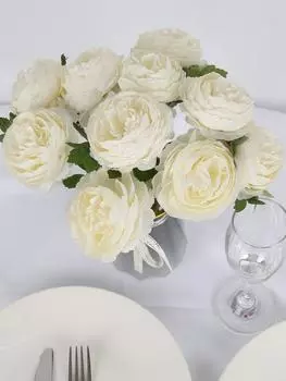10 шт., 30 см, искусственные цветы пиона, шелковый пион, искусственные цветы для стола, дома, гостиной, свадебной вечеринки, реквизит для фотосъемки, украшение белый