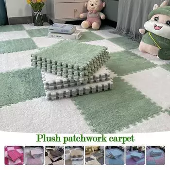 10 шт. 30x30 см мягкий плюшевый пенопластовый пэчворк напольный коврик для гостиной детский игровой коврик из пенопласта EVA домашний декор для спальни ковры 30x30cm