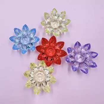 10 шт. 31 мм DIY ювелирные аксессуары свободные бусины акриловый кристалл для изготовления браслетов и сережек прозрачный цветок лотоса материалы из бисера ювелирные изделия разноцветный