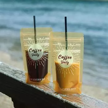 10 шт. 350 мл пластиковый пакет для жидкости сок кофе напитки кухня вертикальные герметичные пакеты матовые одноразовые многоразовые для вечеринки A