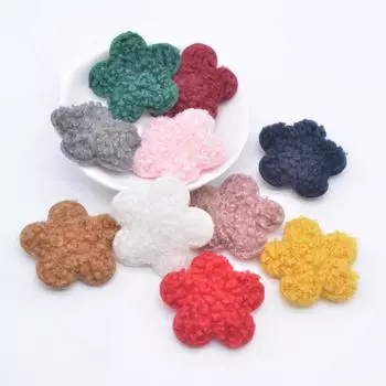 10 шт., 38 мм, мягкие плюшевые накладки, цветочные аппликации для одежды своими руками, поделки, шляпа, сумка, перчатки, носки, аксессуары для шитья, нашивки коричневый