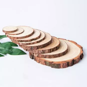 10 шт. 3/4/5/6/7/8/10/12 см круглая деревянная щепа с корой дерева необработанная большая древесина 3cm