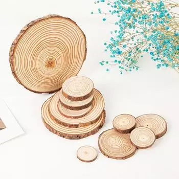 10 шт. 3/4/5/6/7/8/10/12 см круглая деревянная щепа с корой дерева необработанные большие деревянные ломтики своими руками 3cm