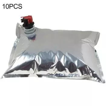10 шт., 3 л, сумка для хранения из фольги, коробка для вина, сока, держатель для жидкости, контейнер для крана-бабочки