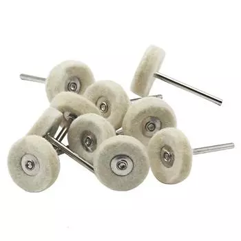 10 шт., 3 мм, шлифовка хвостовика, полировка, полировка, круглая накладка на колесо, шерстяной фетр, инструмент для вращающихся инструментов, аксессуары, шлифовальная головка, сверла, полировщики 10 in 1
