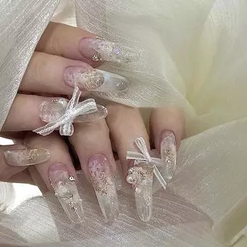 10 шт. 3D банты для ногтей украшения органза кружево банты аксессуары для ногтей