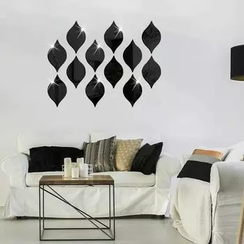 10 шт. 3D-наклейка на стену с изображением капли воды для спальни, гостиной, самоклеящаяся наклейка на домашний декор для туалетного столика