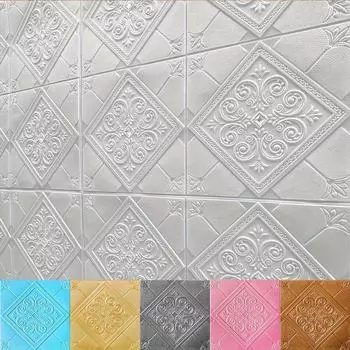 10 шт. 3D-стиль цветочной резьбы с утолщением из самоклеящихся наклеек, предотвращающих столкновения, водонепроницаемых и влагостойких, легко чистящихся и свободно режущихся 10pcs белый