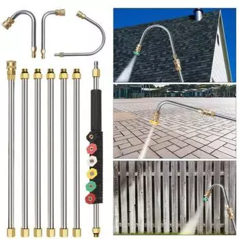 10 шт. 4000PSI телескопическая насадка для мойки высокого давления, набор насадок для быстрого подключения, удлинитель для мойки высокого давления, аксессуары для инструментов для очистки желобов 10 pcs