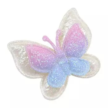 10 шт. 40*35 мм блестящие бабочки мягкие аппликации для самостоятельного изготовления одежды шляпы обуви шитья заплатки головные уборы заколки для волос бант декор One Size бежевый