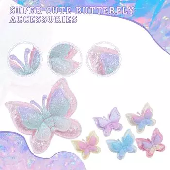 10 шт. 40*35 мм блестящие бабочки мягкие аппликации для самостоятельного изготовления одежды шляпы обуви шитья заплатки головные уборы заколки для волос бант декор One Size бежевый