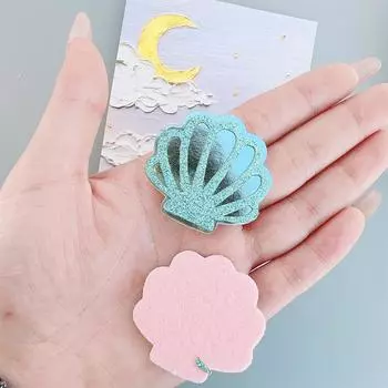 10 шт. 40*40 мм блестящие аппликации из искусственной кожи с подкладкой для украшения торта своими руками, головные уборы, зажимы, банты, аксессуары, декоративные нашивки One Size синий