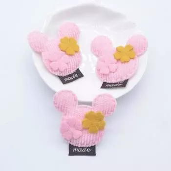 10 шт. 40*40 мм мягкая тканевая мышь с плоской спинкой, орнамент для скрапбукинга, нашивки, аксессуары, принадлежности для рукоделия розовый