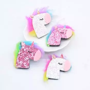 10 шт. 45 мм, красочные аппликации в виде единорога с гривой, скрапбукинг, орнамент, нашивки, принадлежности для рукоделия белый