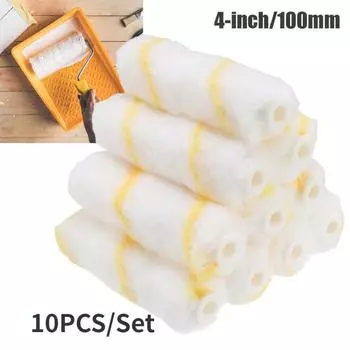 10 шт. 4-дюймовый мини-тканевый валик для краски, сменный стержень для ворсовой живописи, диаметр отверстия 1/4 \ 10PCS синий