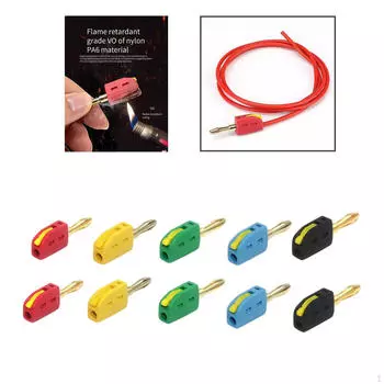 10 шт. 4 мм банановые штекеры высокого тока, аксессуары, сменные высокопроизводительные разъемы провода 10 pieces Colorful