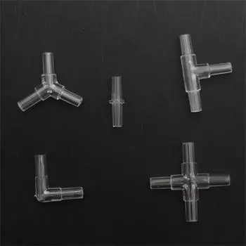 10 шт. 4 мм соединители для аквариумных воздушных трубок, пластиковые встроенные клапаны, шланги, тройники/крестовины/колена/Y-образные аксессуары для воздушных насосов 10Pcs